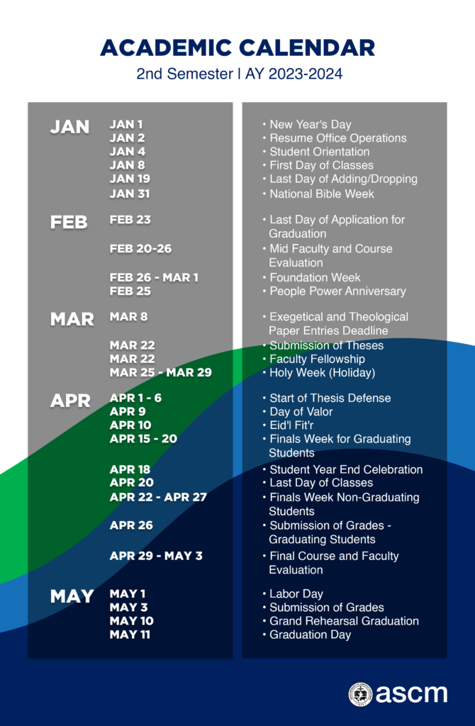 Academic Calendar AY 2023-2024 - ASCM